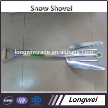 Aluminum snow scoop Snow shovel with wooden handle