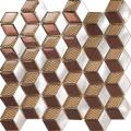 Brown Aluminium Glass Mix Split Join Mosaic Tile