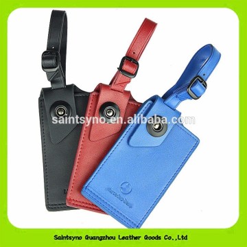 16458 Quality wholesale custom logo custom leather luggage tags