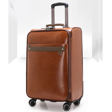 Fashion Pu leather travel business luggage suitcase