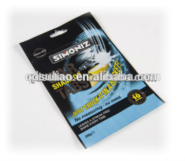 Plastic Flat Pouch with euro slot laminated pouches