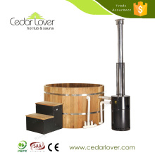 Spot wholesale freestanding Wood Fired barrel round bath tub