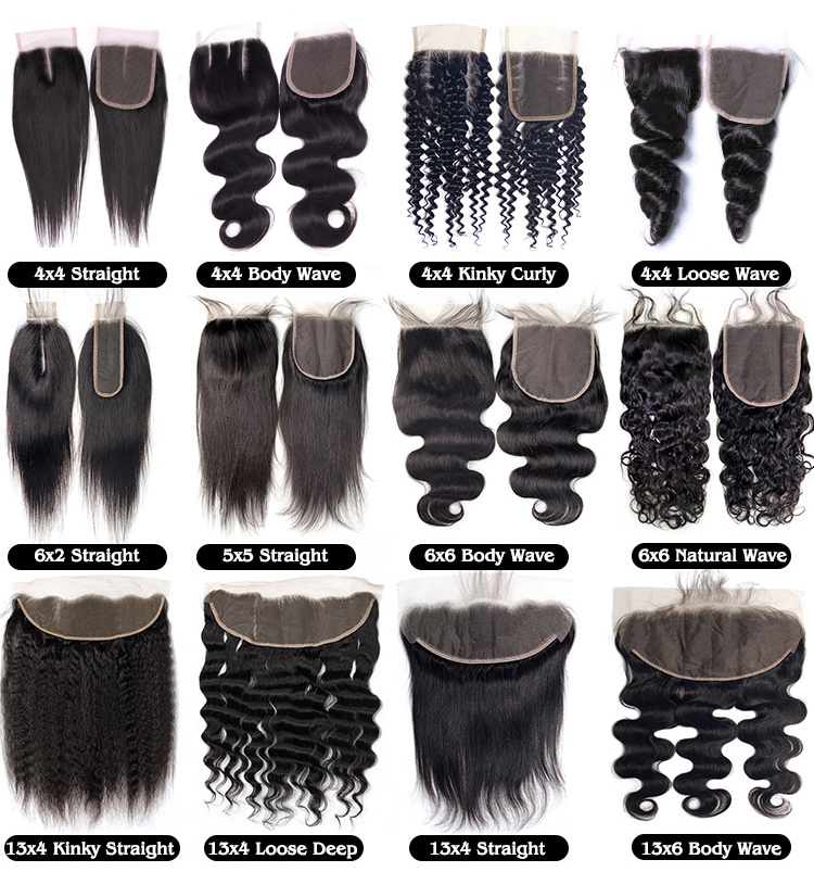 wholesale raw hair vendors, the best selling body wave middle/free/three part 4*4 lace closure