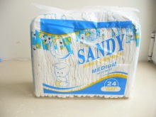 Sandy baby diaper with PE backsheet quality
