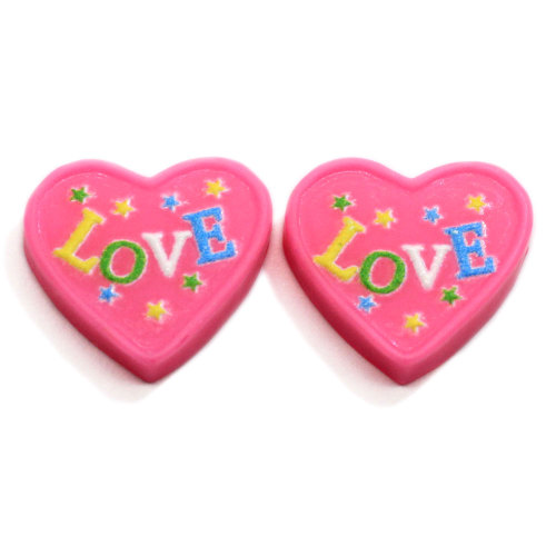 Romántico corazón de resina pastel letra amor Flatback cabujón comida artificial cuentas álbum de recortes Diy accesorio niñas horquilla piezas