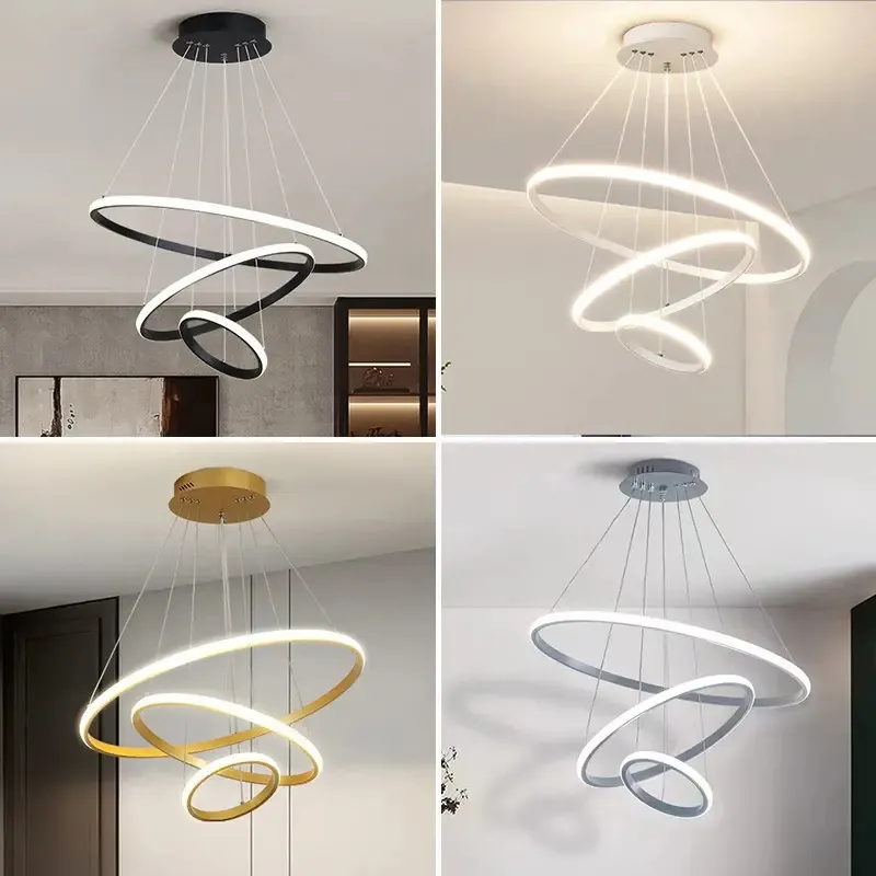 Luxury Decorative Circle Ring Pendant Light for Modern Living Room