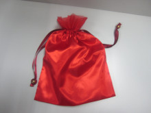 Practical Reusable Red Nylon Polyester Drawstring Bag
