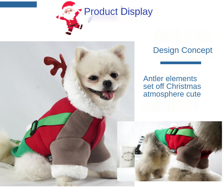 Pet Clothes Cute Deer Makeover Schnauzer Small Dog Christmas Funny Costumes