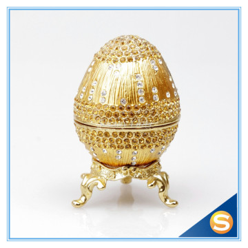 Hot sales egg shape jewelry box with crystal easter egg jewelry box