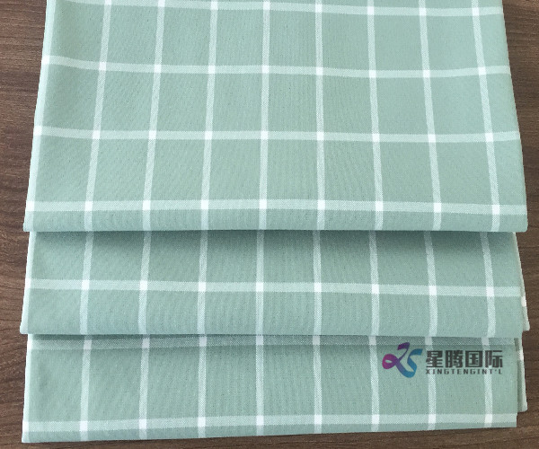 Plaid 100% Polyester Woven Fabric For Shirt