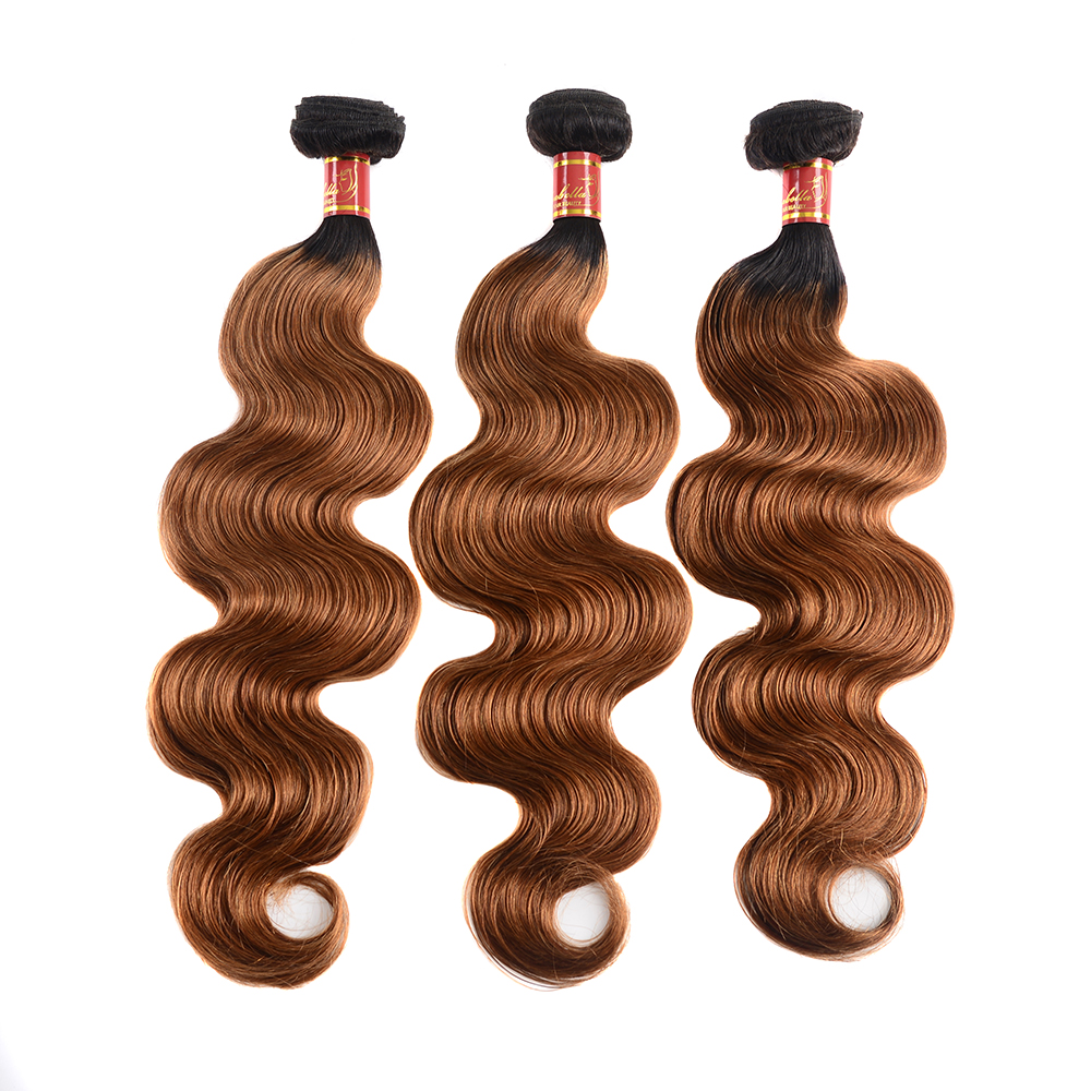 Single Donor Virgin Light Color Indonesian Body Wave Two Tone Ombre Colored Hair Weave Bundles