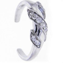 With Zircon TWIST Adjustable Body Piercing Toe Jewelry Ring