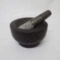 Mortar pusingan granit digilap dan pestle