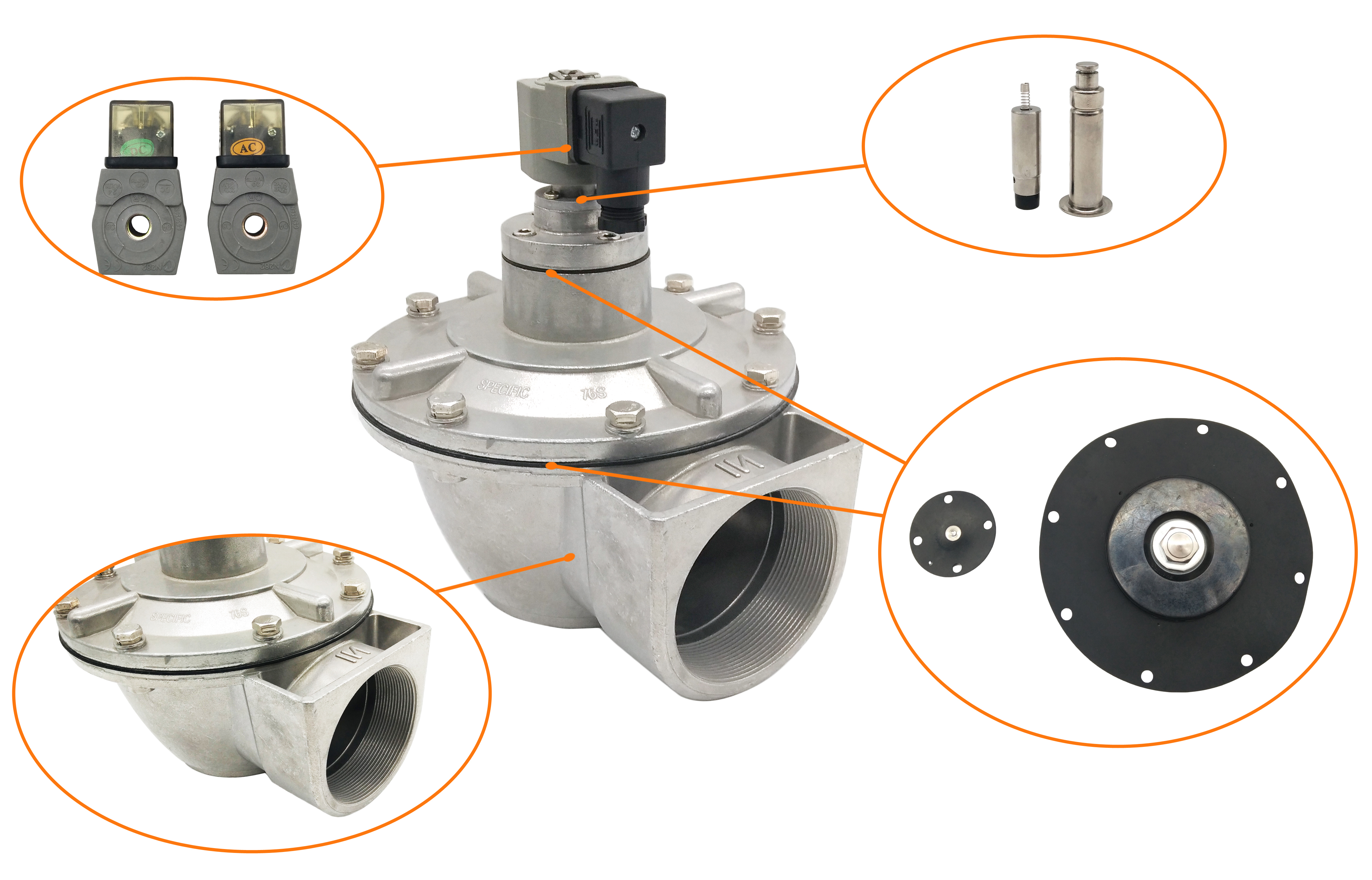 Construction of CA76T Double Diaphragm Pulse Jet Valve: