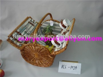 Picnic willow basket, Nice willow picnic basket, Wicker Picnic Basket with cooler