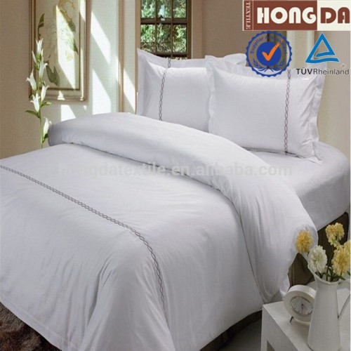 White color Egyptian cotton embroidery bed sheet sets / sheet sets