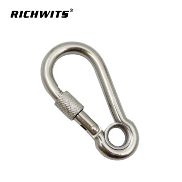 Rigging hardware carabiner hook stainless steel carabiner hook with screw nuk