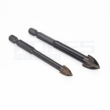 Porcelain Tile Drill Bits - Glass Tile Carbide Cross Tip Drill Bits with Quick Change Hex Shank
