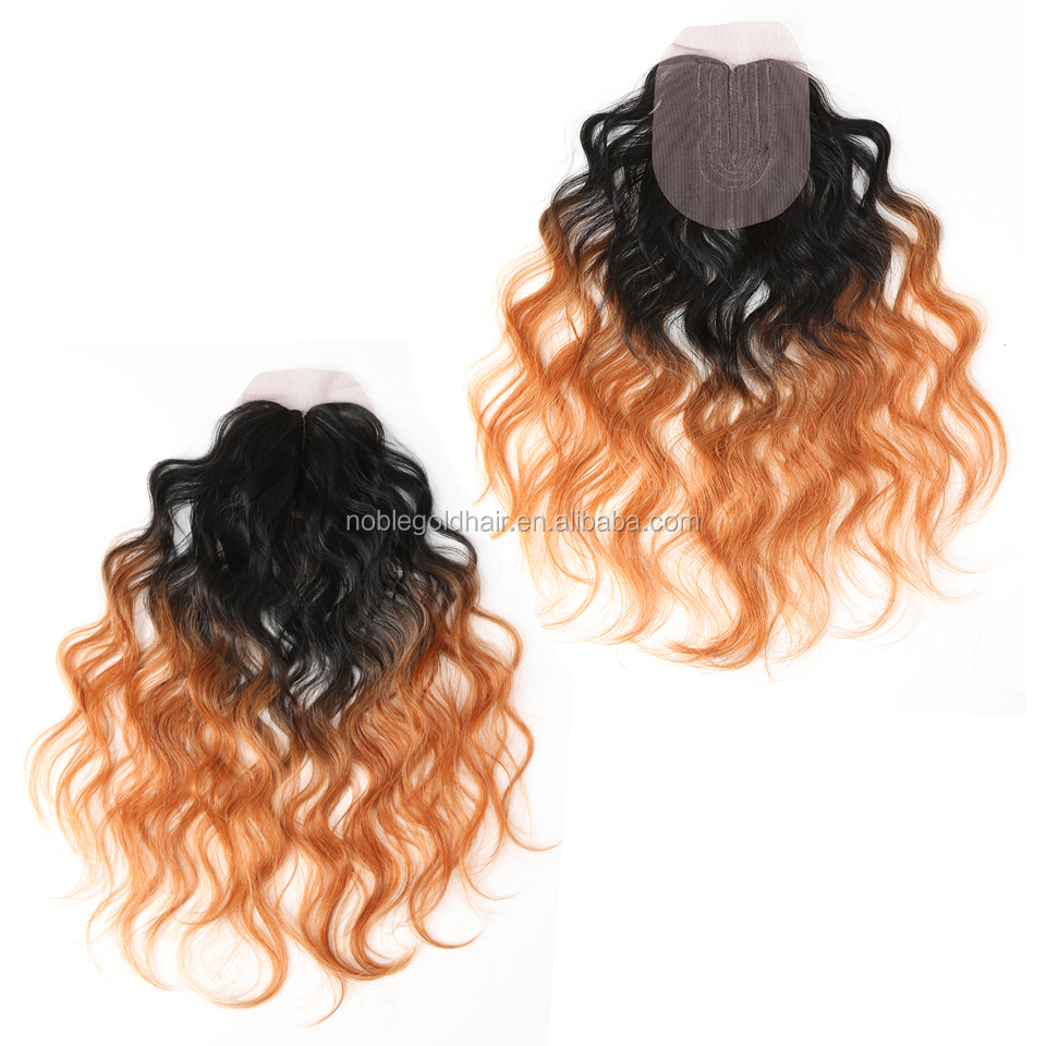 Noble Synthetic Hair 16-20 inch 7Pieces Black Blonde Weaving body wave bundles 6 Bundles With Closure Lace For Black Women