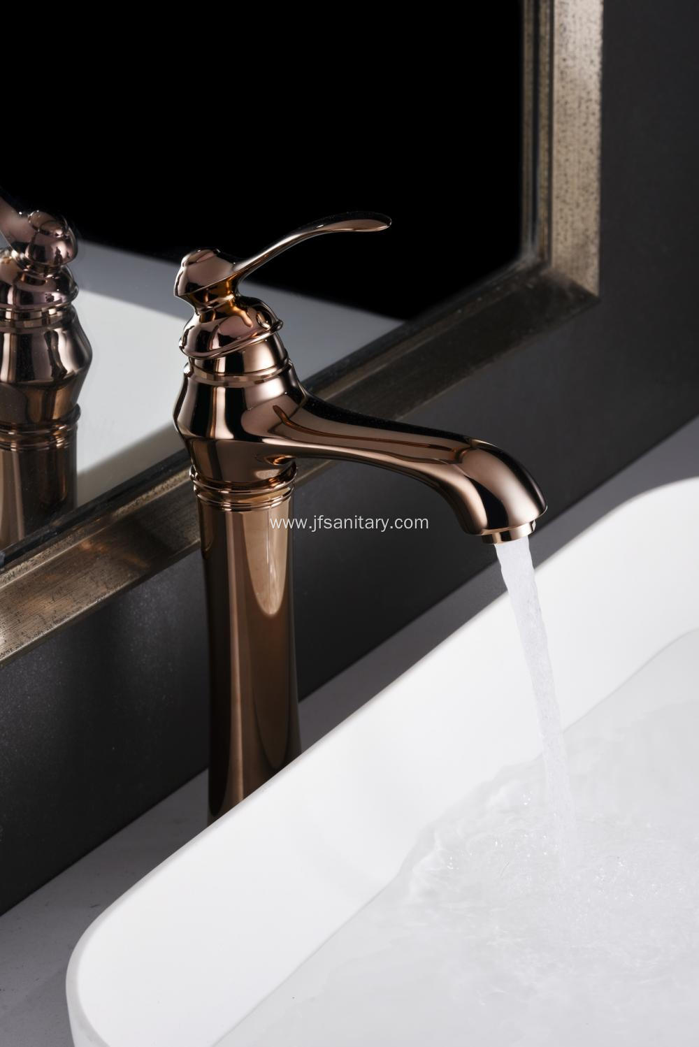 Rose Gold Single-Lever Vintage Vessel Sink Faucet Set