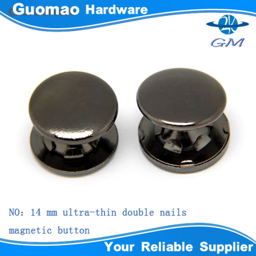 Gunmetal thin dome magnetic metal snap button