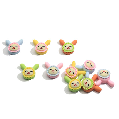 Lovely Rabbit Baby Resin Flatback Cabocons Kawaii Baby Bunny Figurines For Hairband Hairloop Scrapbooking Decor