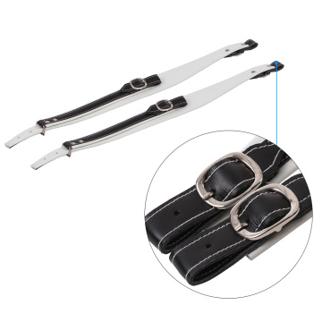 High Quality One Pair Adjustable Soft Accordion Shoulder Straps Black + White Leather Accordion Straps