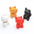 New Kawaii 23*30*42MM Resin Cartoon Fortune Cat Charms Bulk 100Pcs Cartoon Animal Fortune Cat Pendants Jewelry