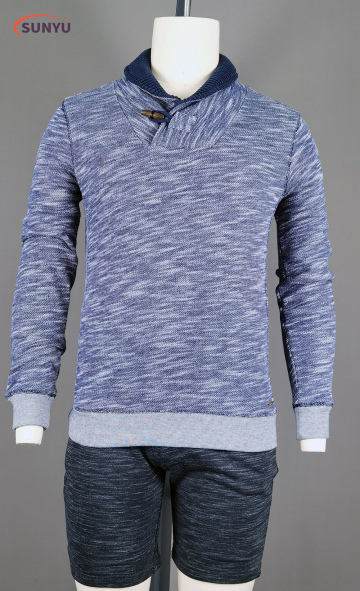 Men's 100%cotton fleece long sleeve sweatshirt