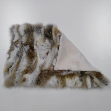 Soft Hair Pillow Slip: Patch Work Rabbit Skin Case