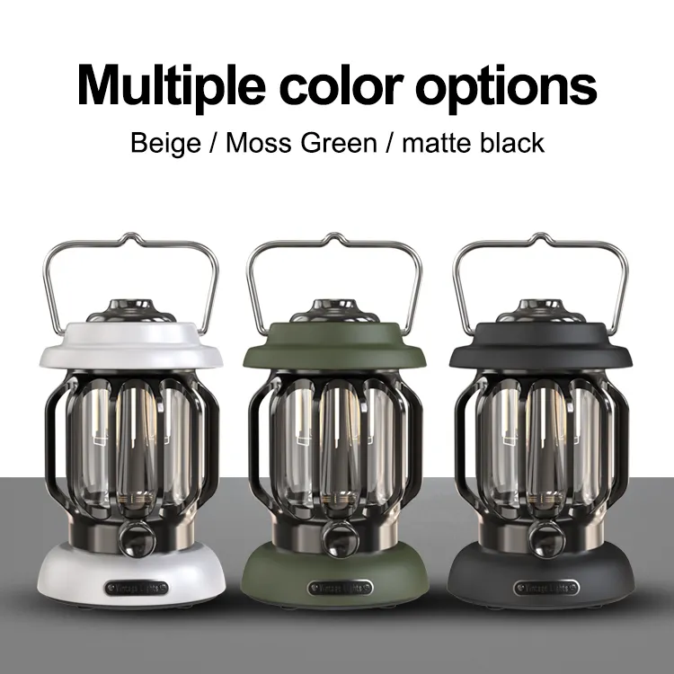 Vintage-Inspired LED Lantern for Camping and Outdoor Safety