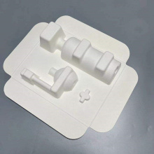 Degradable pulp molded wine packaging insert wine shipper