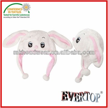 Wholesale White/Pink Color Plush Animal Hat Short Style Bunny Shaped