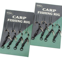 4PCS Ronnie Rig Barbed Carp Fishing Hooks with 360 Bait Screw