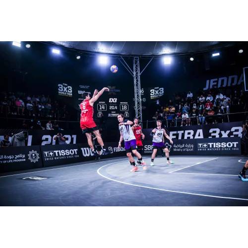 Fiba 3x3 Tribunal oficial SES Elite entrelazado Azulejos aprobados por FIBA ​​y FIBA ​​3x3