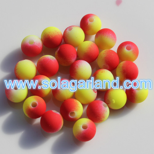 6MM & 8MM Acrylic Plastic Spacer Beads Two Tone Rainbow Beads