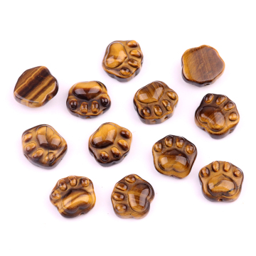 Yellow Tiger Eye Stone 14x16mm Cat Paw & Claw Beads Drilled Side Hole for Making Jewelry