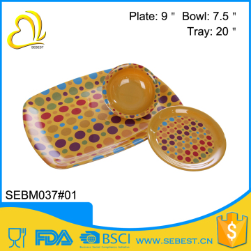 wholesale melamine bread dinnerware sets bamboo serving tray