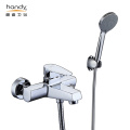 Wall-mounted Chrome Bathtub Mixer taps With lifting rod