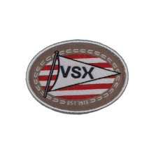 High frequency label with embroidered logo