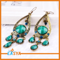 La mode Antique Bronze boucles d'oreilles larme de cristal