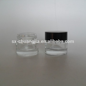 Hot sale cosmetic 10ml thick bottom cream glass jar for eye liner