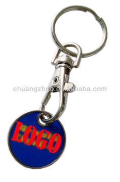 Shopping cart token chip keychain , supermarket cart coin keychain