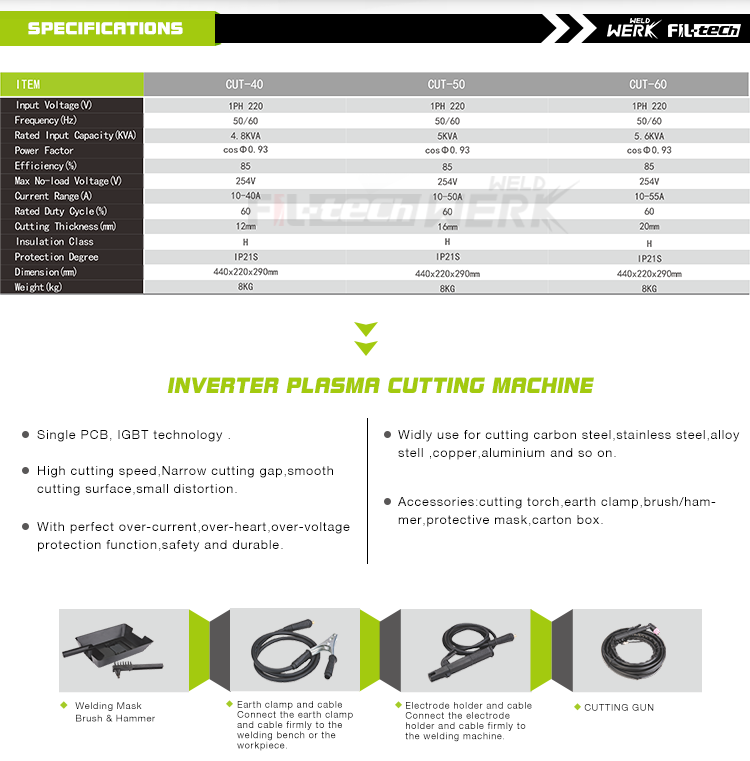 Dc inverter single pcb igbt technology cutting machine air plasma cutter 60 plasma cutter