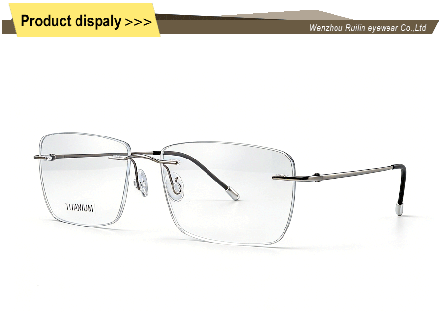 Armações ópticas retangulares de titânio Titanium Rectangle Optical Frames
