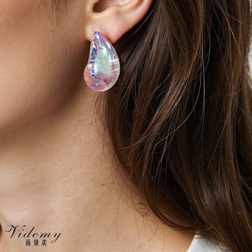 Trendy Simple Stud Earrings in Crystal Drop Style