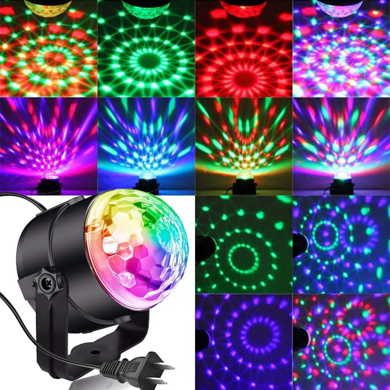 Remote Control Voice Controlled LED Crystal Magic Ball RGB Festive Disco Stage Christmas Projection Lights