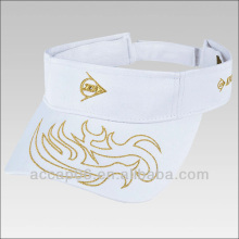 popular white visor hat with gold embroidery logo