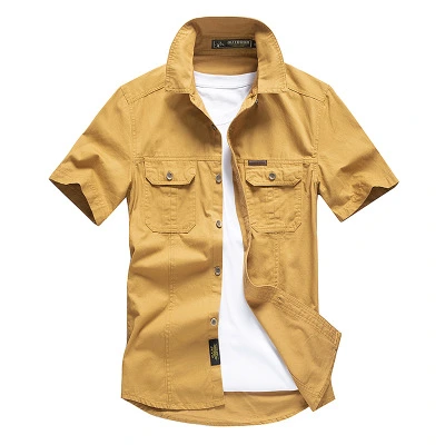 Explosive Style Cotton Workwear Plus Size Men's Shirt