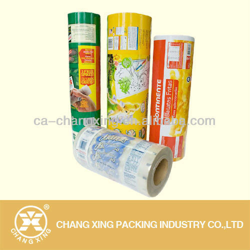 Printing flexible food packaging film roll